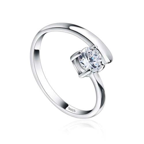 SILBERTALE 925 Sterling Silber Silberringe Einfacher Verstellbare Ringe Polierte Glänzend Elegant Ring Simpel Damenring Größe 57 von SILBERTALE