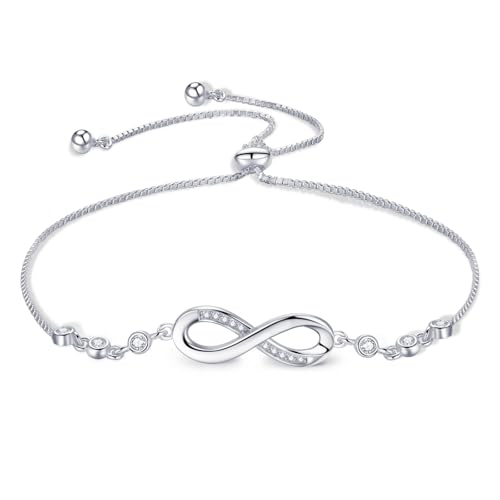 SILBERTALE 925 Sterling Silber Infinity-Armband für Frauen Einstellbare Cubic Zirkonia Armband Infinity Damen Freundschaft Schmuck Armbänder SILBERTALE 925 Sterling Silber Infinity-Armband für Frauen Einstellbare Cubic Zirkonia Armband Infinity Damen Freundschaft Schmuck Armbänder von SILBERTALE