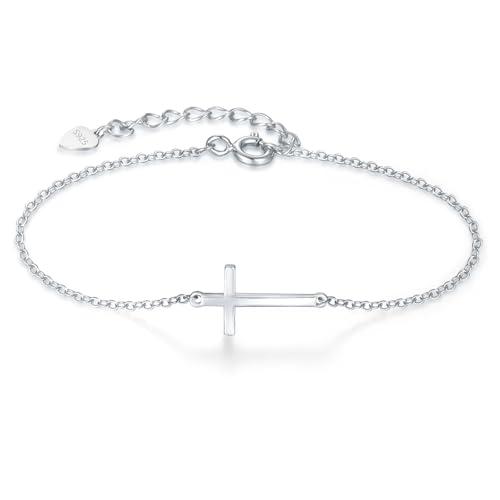 SILBERTALE 925 Sterling Silber Kreuz Armband für Frauen Zierliche Glaube Armbänder Religiöse Perlenkette Armbänder Konfirmation Geschenke SILBERTALE 925 Sterling Silber Kreuz Armband für Frauen Zierliche Glaube Armbänder Religiöse Perlenkette Armbänder Konfirmation Geschenke von SILBERTALE