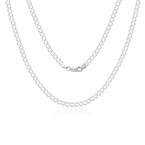 SILBERTALE 925 Sterling Silber Panzerkette Echt Silberkette für Herren Damen 2/3/4mm Breit Dünn Superflache Ohne Anhänger Halskette von SILBERTALE