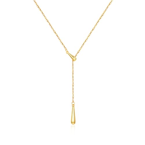 SILBERTALE 925 Sterling Silber Y Halskette Tropfen Verstellbare Gold Y Kette Modeschmuck für Frauen Damen 40+5cm SILBERTALE 925 Sterling Silber Y Halskette Tropfen Verstellbare Gold Y Kette Modeschmuck für Frauen Damen 40+5cm von SILBERTALE