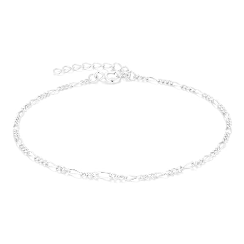 SILBERTALE Damen Armband 925 Sterling Silber Verstellbare Armkette 17+3 cm Figarokette Armschmuck SILBERTALE Damen Armband 925 Sterling Silber Verstellbare Armkette 17+3 cm Figarokette Armschmuck von SILBERTALE