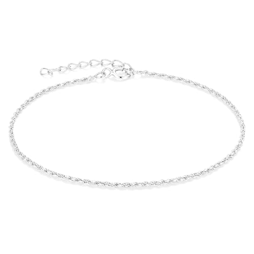 SILBERTALE Damen Armband 925 Sterling Silber Verstellbare Armkette 17+3 cm Kordelkette Armschmuck SILBERTALE Damen Armband 925 Sterling Silber Verstellbare Armkette 17+3 cm Kordelkette Armschmuck von SILBERTALE
