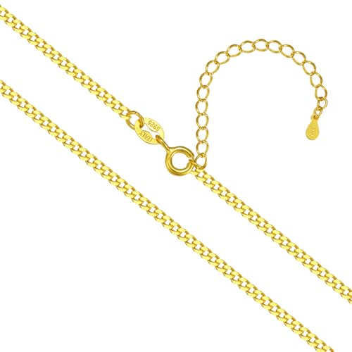 SILBERTALE 925 Sterlingsilber Dünn Halskette 2mm breit Panzerkette Silber/Gold Verstellbare Silberkette Länge 40-60 cm SILBERTALE 925 Sterlingsilber Dünn Halskette 2mm breit Panzerkette Silber/Gold Verstellbare Silberkette Länge 40-60 cm von SILBERTALE