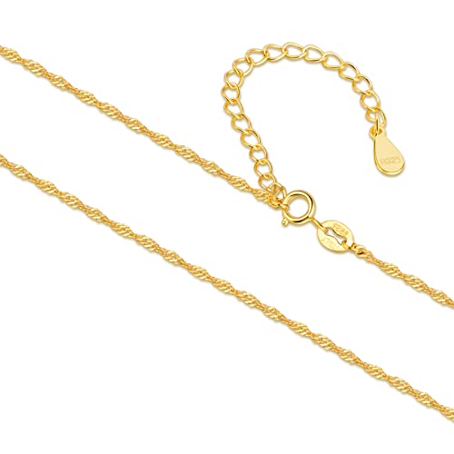 SILBERTALE Feine Gold Kette Sterling Silber 925 Halskette Kurze Figarokette/Venezianerkette/Kordelkette/Gliederkette/Schlangenkette/Ankerkette/Singapurkette/Panzerkette ohne Anhänger Schmuck Kette SILBERTALE Feine Gold Kette Sterling Silber 925 Halskette Kurze Figarokette/Venezianerkette/Kordelkette/Gliederkette/Schlangenkette/Ankerkette/Singapurkette/Panzerkette ohne Anhänger Schmuck Kette von SILBERTALE