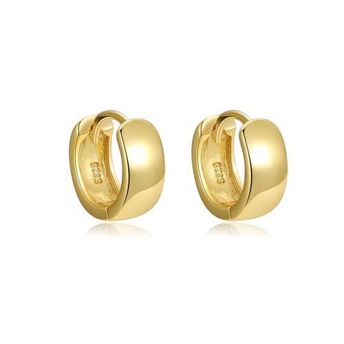 SILBERTALE Gold S925 Sterlingsilber Kleine Huggie-Creolen – Minimalistischer und stilvoller Schmuck für Frauen Hypoallergen und leicht Das perfekte Geschenk von SILBERTALE