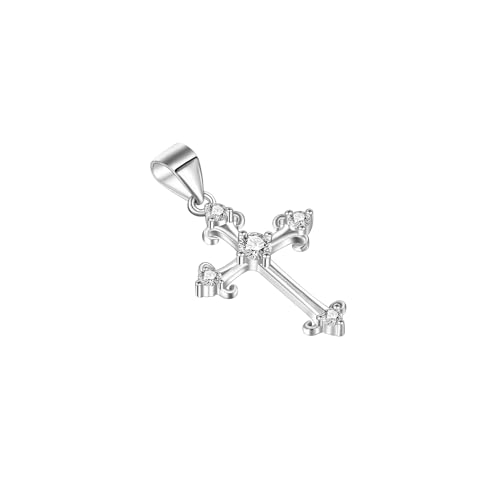 SILBERTALE Charms 925 Sterling Silber Kreuz Anhänger Passen Ketten Armband Anhänger Schmuck Geschenk für Kommunion Konfirmation Taufe von SILBERTALE
