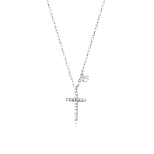 SILBERTALE 925 Sterling Silber Kreuz Anhänger Halskette Cubic Zirkonia Kreuz Kette Schlüsselbein Halskette Verstellbar Zierlicher Schmuck für Frauen SILBERTALE 925 Sterling Silber Kreuz Anhänger Halskette Cubic Zirkonia Kreuz Kette Schlüsselbein Halskette Verstellbar Zierlicher Schmuck für Frauen von SILBERTALE