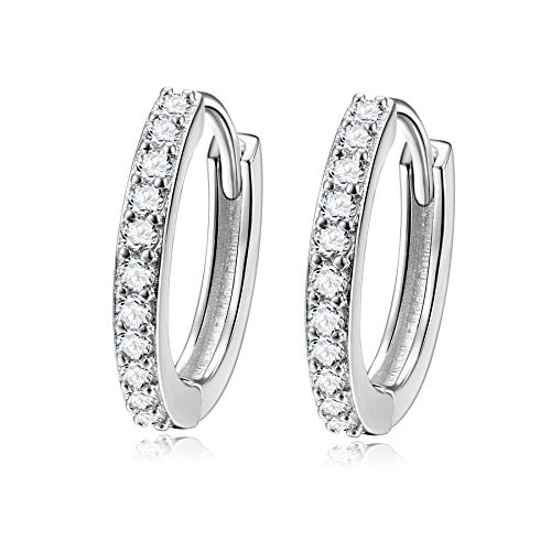 SILBERTALE Ohrringe Sterling Silber 925 Zirkonia Kreis Mini Ohrring Süße CZ knorpel Ohrringe Damen Schmuck 11mm von SILBERTALE