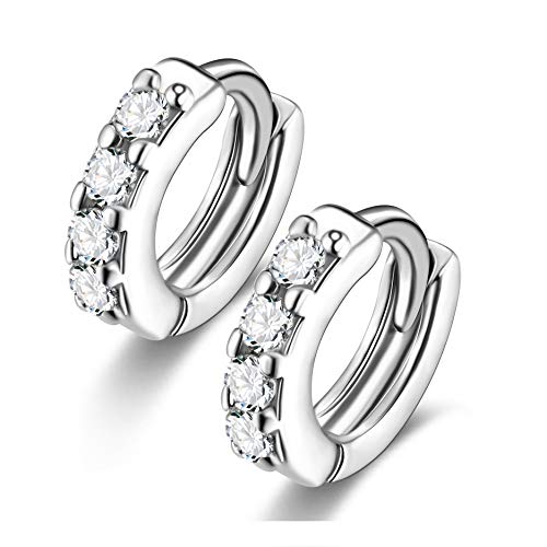 SILBERTALE Ohrringe Sterling Silber 925 Zirkonia Kreis Mini Ohrring Süße CZ knorpel Ohrringe Damen Schmuck 5mm von SILBERTALE