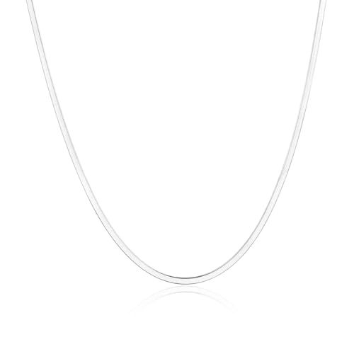SILBERTALE Schlangenkette 925 Sterling Silber Kette für Mädchen 1,8mm(Dünn)/3mm breit Kettenlänge 38+5cm(kurz)/43+5cm von SILBERTALE
