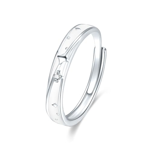 SILBERTALE Sterling Silber 925 Verstellbar Ring Mond Stern Matching Rings Mondstein leuchtet in der Nacht Freundschaftsringe für Frauen SILBERTALE Sterling Silber 925 Verstellbar Ring Mond Stern Matching Rings Mondstein leuchtet in der Nacht Freundschaftsringe für Frauen von SILBERTALE