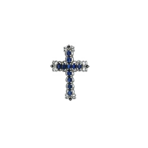 SILCASA Kyanit-Kreuz-Anhänger-Halskette aus natürlichem Edelstein für Frauen und Mädchen, Vintage-großer Kreuz-Anhänger, mittelalterlicher Gothic-Schmuck, handgefertigtes Geschenk von SILCASA
