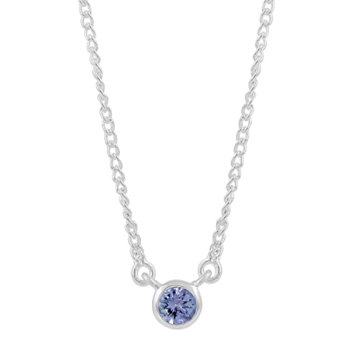 SILCASA Tansanit natürlicher Edelstein Geburtsstein Dezember 925er Sterlingsilber-Anhänger mit Kette für Damen Modeschmuck Geschenk 18'' von SILCASA