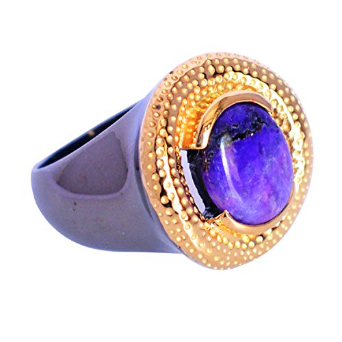 Sugilite Naturedelstein 925 Sterling Silber Statement Ring Schmuck für Frau 51 (16,2) von SILCASA