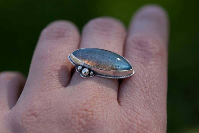 Labradorit Spectrolite Marquise Alltägliche Aussage Ring - Größe 7, 5 Ooak Sterling Und Feinsilber Labradorit Spectrolite Marquise Alltägliche Aussage Ring - Größe 7, 5 Ooak Sterling Und Feinsilber von SILENTgDESIGNS