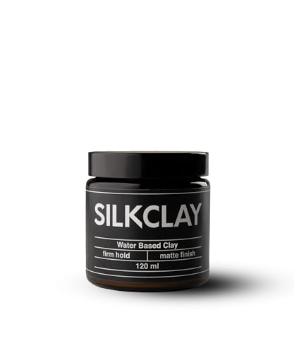 SILKCLAY Haartonerde 60 ml Wasserbasierte Modellier-Tonerde für Männer Mattes Finish Starker Halt Pflegende Formel mit Kaolin Bienenwachs Sheabutter Für Natürliche Frisuren von SILKCLAY