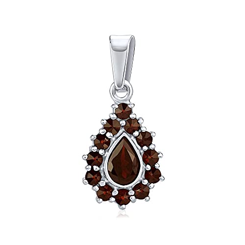 SILVEGO Damen Anhänger aus 925 Sterling Silber mit echten böhmischen Granaten von SILVEGO