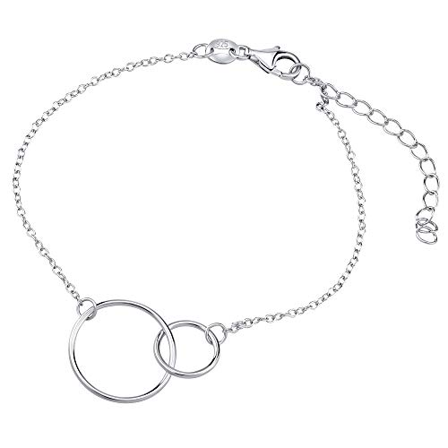 SILVEGO Damen Armband aus 925 Sterling Silber mit Anhänger verbundene Ringe Together Forever von SILVEGO