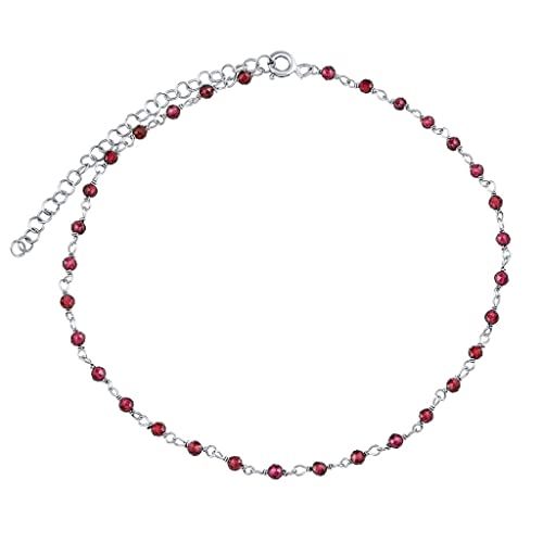 SILVEGO Damen Armband aus 925 Sterling Silber mit Natursteinen (Granat) von SILVEGO