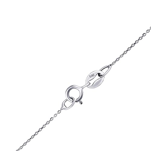 SILVEGO Damen Halskette aus 14 Karat 585 Weißgold Feine Kette 0,8 mm von SILVEGO