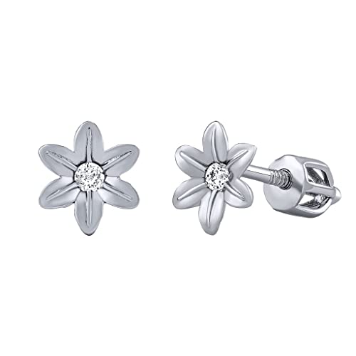 SILVEGO Damen Ohrringe aus 925 Sterling Silber Blumen Ohrstecker mit klaren Zirkonia Brilliance Zirconia von SILVEGO