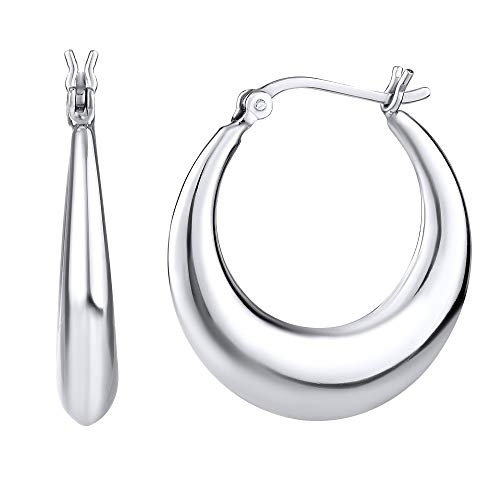 SILVEGO Damen Ohrringe aus 925 Sterling Silber Creolen Größe 2,6 cm von SILVEGO