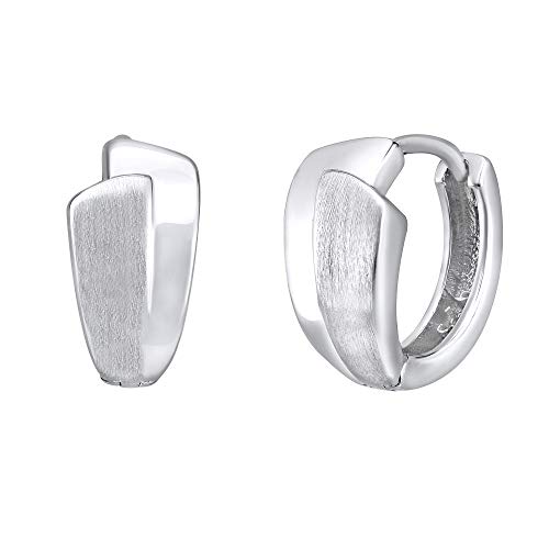 SILVEGO Damen Ohrringe aus 925 Sterling Silber Klappcreolen 15 mm CLARA von SILVEGO