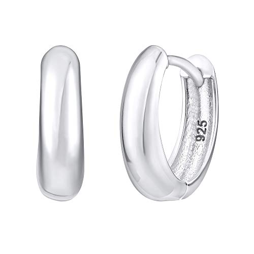 SILVEGO Damen Ohrringe aus 925 Sterling Silber Klappcreolen 5 x 16 mm von SILVEGO