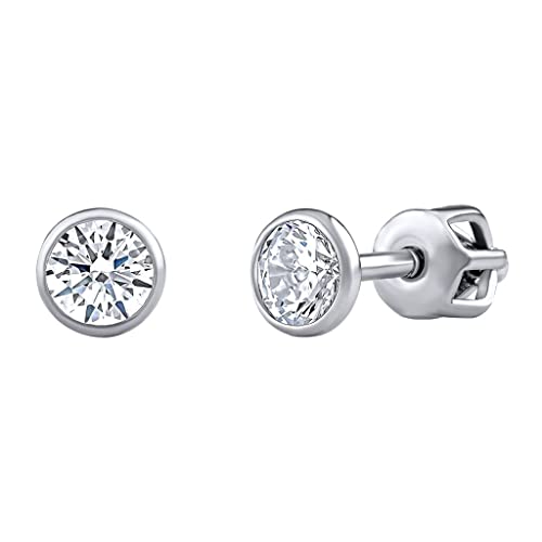 SILVEGO Damen Ohrringe aus 925 Sterling Silber Ohrstecker mit klaren Zirkonia Brilliance Zirconia 4mm von SILVEGO