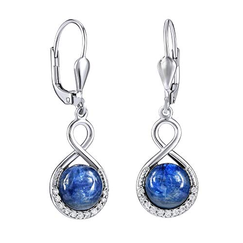 SILVEGO Damen Ohrringe aus 925 Sterling Silber mit natürlichem blauem Kyanit von SILVEGO