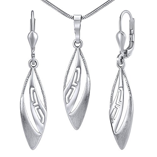 SILVEGO Damen Schmuck-Set aus 925 Sterling Silber Blatt Motiv von SILVEGO