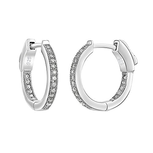 SILVEGO Damen Silber Creolen aus 925 Sterling Silber mit Zirkonia von SILVEGO