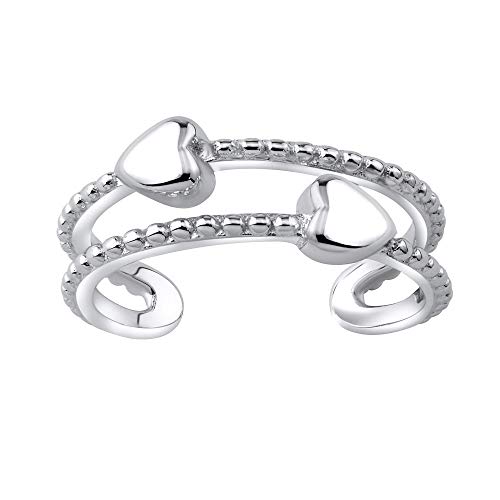 SILVEGO Damen Zehenring aus 925 Sterling Silber mit Herzchen von SILVEGO