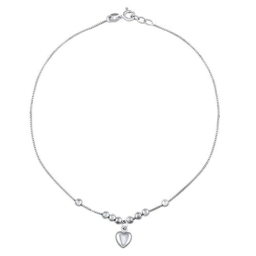 SILVEGO Halskette Silber Kette für Jasmine Bein mit Herz und Kugeln ZT120230A sSL3788 Marke, Estándar, Metall, Kein Edelstein von SILVEGO