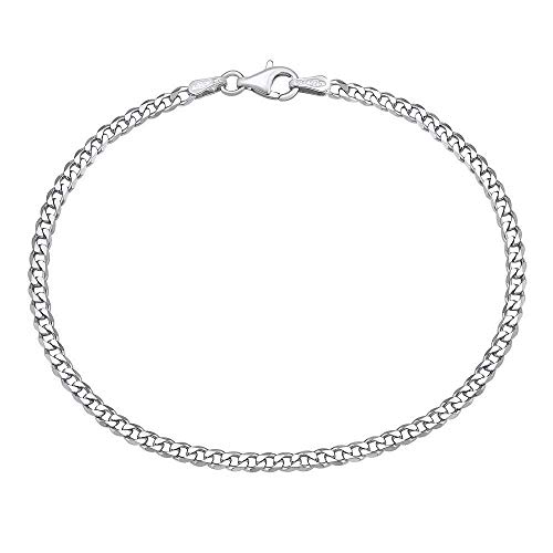 SILVEGO Herren Armband aus 925 Sterling Silber CURB Breite 3 mm von SILVEGO