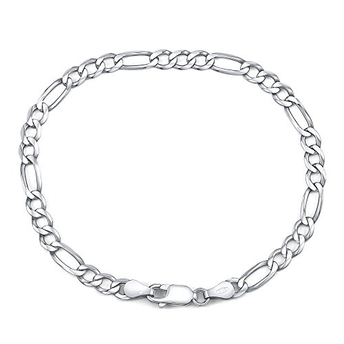 SILVEGO Unisex Armband aus 925 Sterling Silber Typ Figaro 4mm breit von SILVEGO