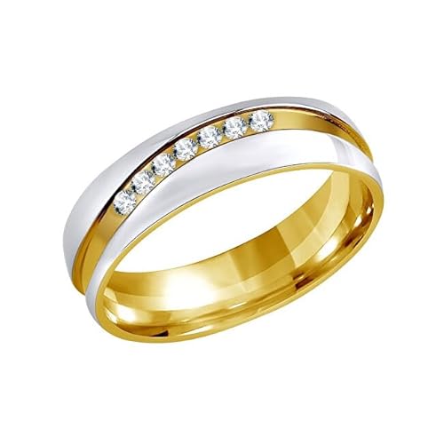 SILVEGO Ring Steel Wedding Ring for Women Mariage RRC2050-Z - Circuit: 50 mm sSL3182-50 Marke, Estándar, Metall, Kein Edelstein von SILVEGO