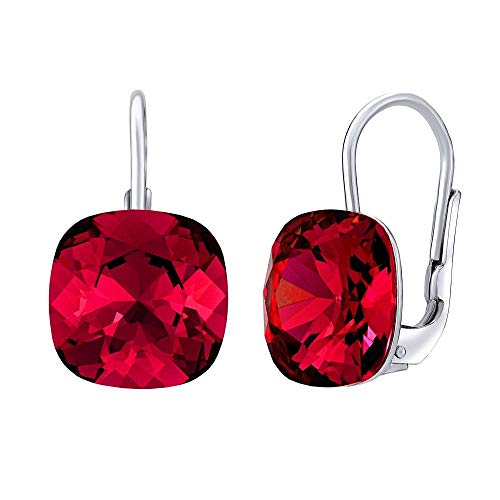 SILVEGO - SILVEGOVSW081 - Damen 925 Sterling Silber Ohrringe mit Swarovski® Kristallen Quadrat 10mm, Silber, Kristall von SILVEGO