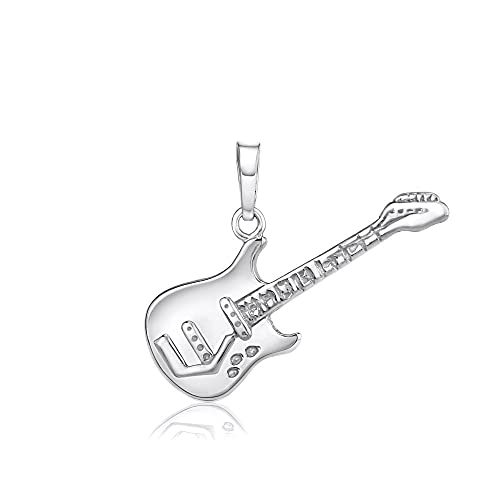 SILVEGO Unisex Anhänger aus 925 Sterling Silber Gitarre von SILVEGO