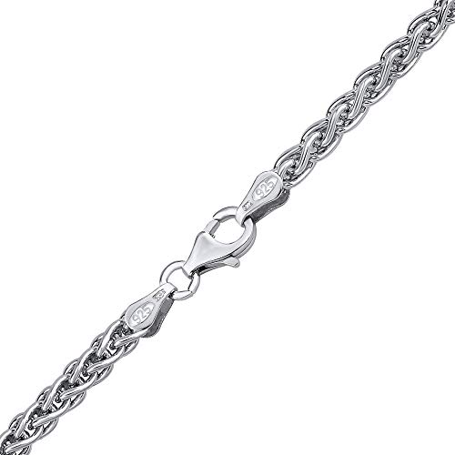 SILVEGO Unisex Halskette aus 925 Sterling Silber Zopfkette 3,4mm breit (70) von SILVEGO