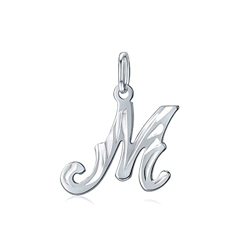 Silberanhänger Buchstabe M kursiv Silber 925 rhodiniert von SILVEGO