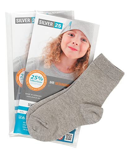 Silver25 Socken für Jungen mit Diabetes und Neurodermitis - grau 27-30 von SILVER 25