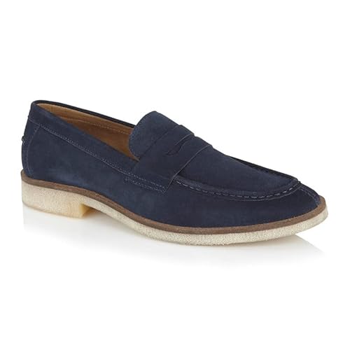 Silver Street London Morgan Herren Mokassins Slip on Casual Männer Loafers Frühling Herren Mokassins Schuhe aus Wildleder Herren Wohnungen Schuhe Größen 41-46, Blau, 9 UK/43 EU von Silver Street London