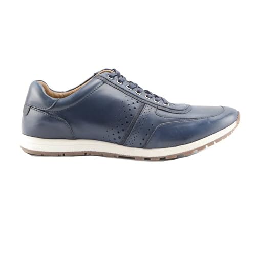 Silver Street London Sandhill Men's Leder Sneaker Shoes Größen 41-46, Blau, 12 UK/46 EU von Silver Street London