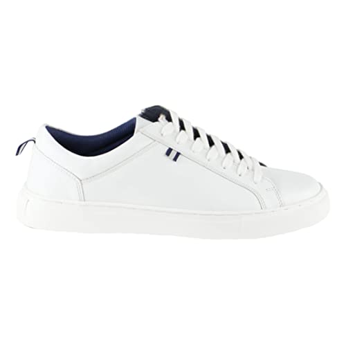 Silver Street London Holden Herren Sneaker aus Leder mit weicher und extra griffiger Sohle, weiß, 44 EU von Silver Street London