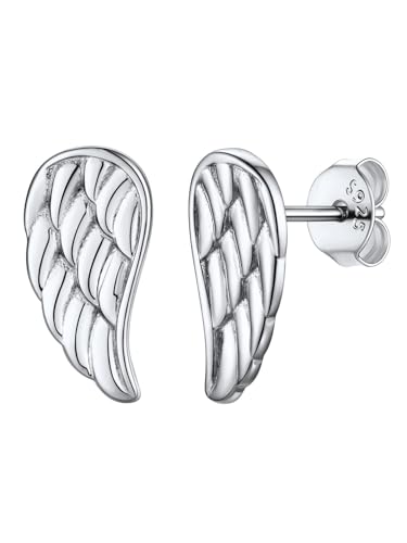 SILVERCUTE Engelsflügel Ohrringe Silber 925 Damen Süß Engel Ohrstecker Ohr Stud Angel Wings Earrings Women Ohr Piercings Winzige Ohrschmuck Engelsohrringe Modeshcmuck für Frauen Freundin von SILVERCUTE