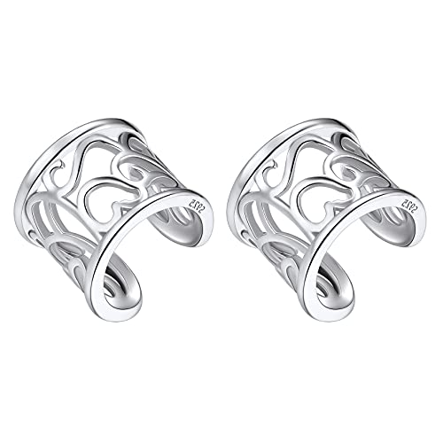 SILVERCUTE Vintage Ohrklemmen für Männer Frauen Silber 925 Earcuffs Ohrringe 8mm breit Ohrklemmen Ohr Manschette Knorpel Helix Ohr Clips Minimalist Schmuck Accessoire von SILVERCUTE