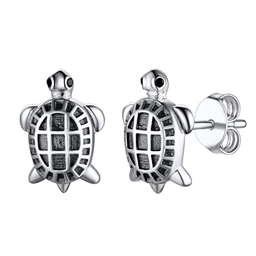 SILVERCUTE Schildkröte Ohrringe Schmuck Damen Silber 925 Tier Ohrstecker Ohr Piercing für Mädchen Stud Earrings Accessoire für Weinhnachten Valentinestag Geburtstag von SILVERCUTE