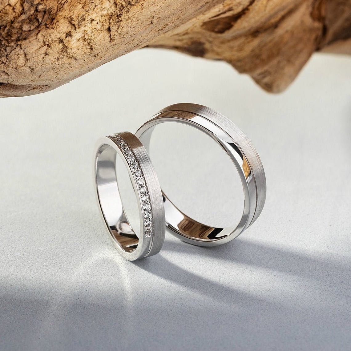 925 Sterling Silber Eheringe | Hochzeitsband Set Paar Versprechen Ring Passende Pärchenringe Valentinstag Geschenk Für Sie von SILVERFONI